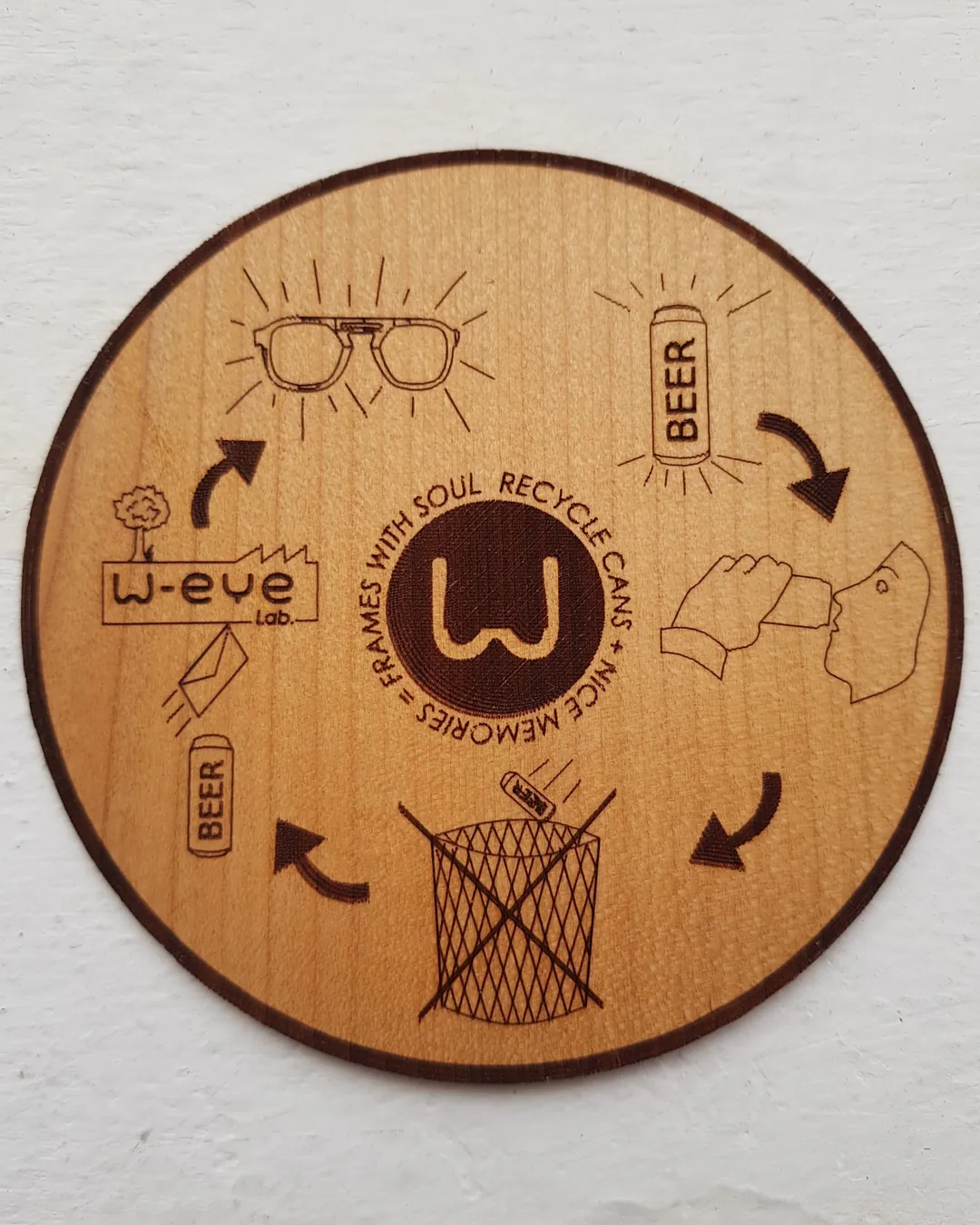 W-eye, le cycle w-eye, gravé sur bois